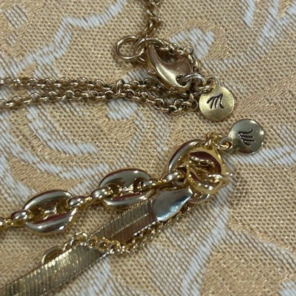 MADEWELL Gold Herringbone Pendant NECKLACES – 2 LOT “B” - Picture 7 of 8